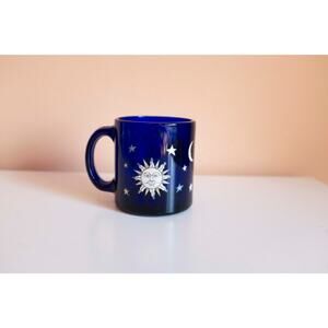 Libbey Celestial Glass Mug | Vintage Moon Stars